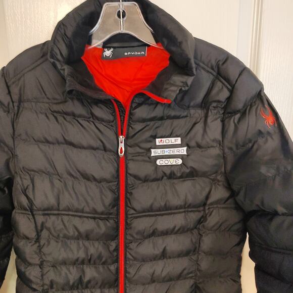 Spyder Black Puffer Jacket Size M ID SUB-ZERO WOLF COVE - Picture 3 of 11